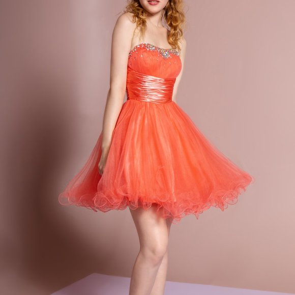 Strapless Sequined A-Line Prom Dress GS1052 - Picture 1 of 5